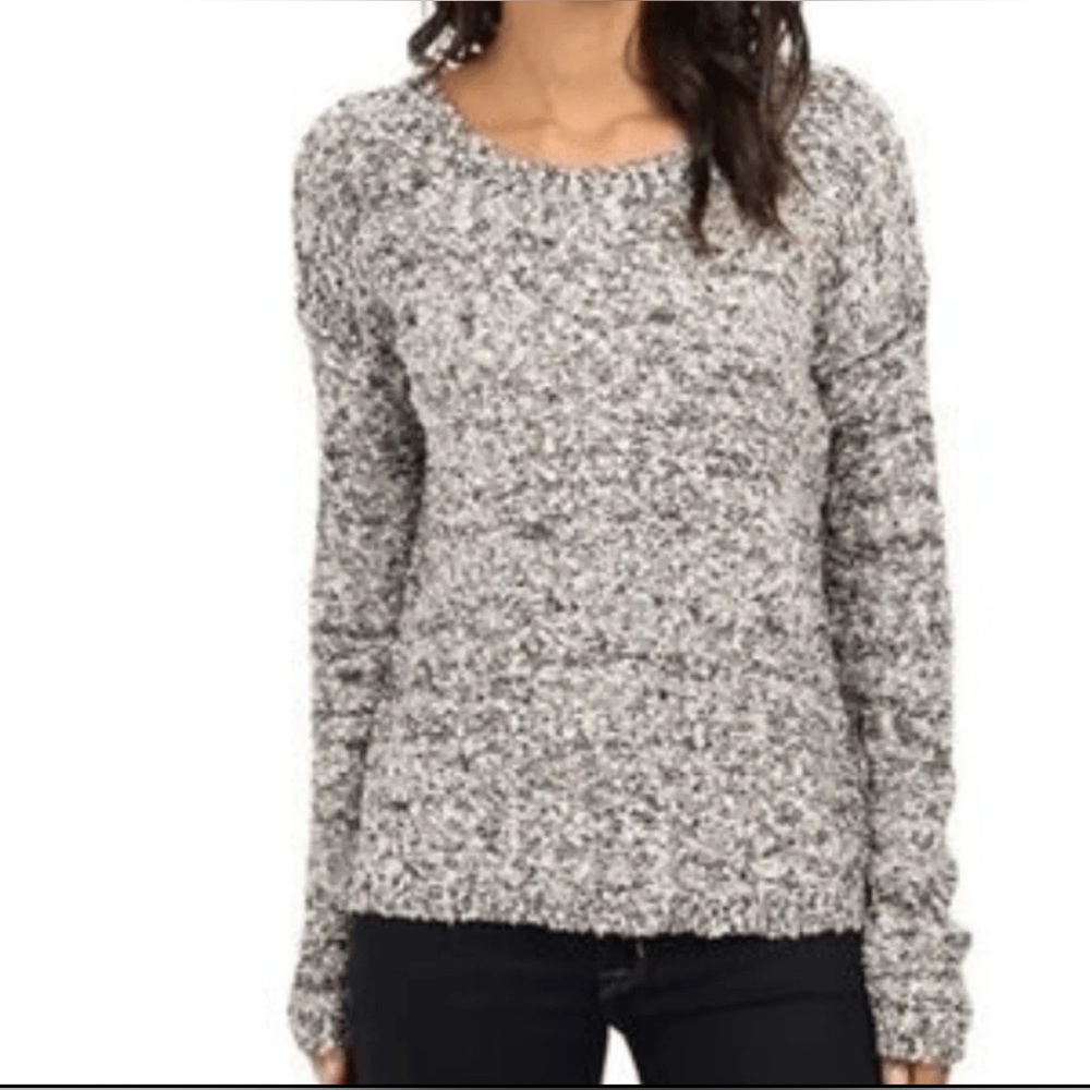 Jack by BB Dakota Black and White Boucle Knit with Copper Metallic Sweater Sz S!